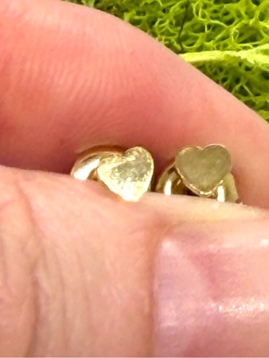 Jewelry - 14k Yellow Gold Plated Stainless Steel Tiny Heart Stud Earrings